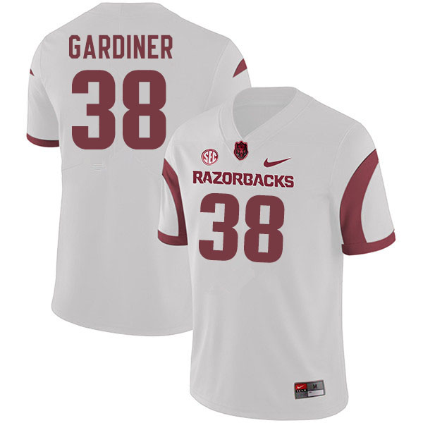Men #38 Karch Gardiner Arkansas Razorbacks College Football Jerseys Sale-White